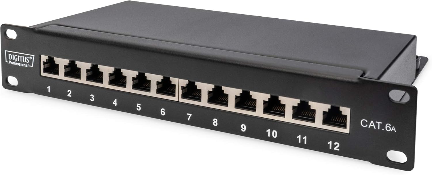Netzwerk Zubehör Cat.6 Patchfeld DIGITUS 12-Port 10´ schwarz