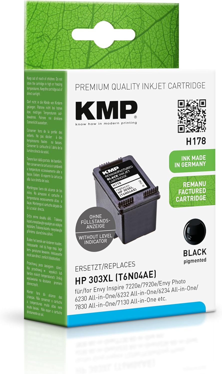 Tinte KMP/HP H178/303XL Schwarz kompatibel