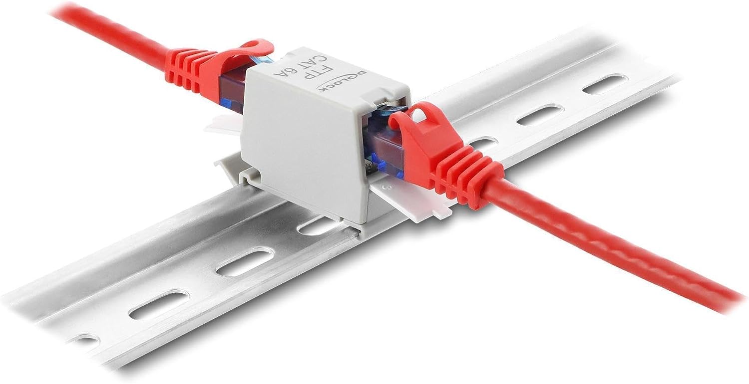 Netzwerk Zubehör Verbinder RJ45-BU/BU Cat.6a DELOCK grau/weiss