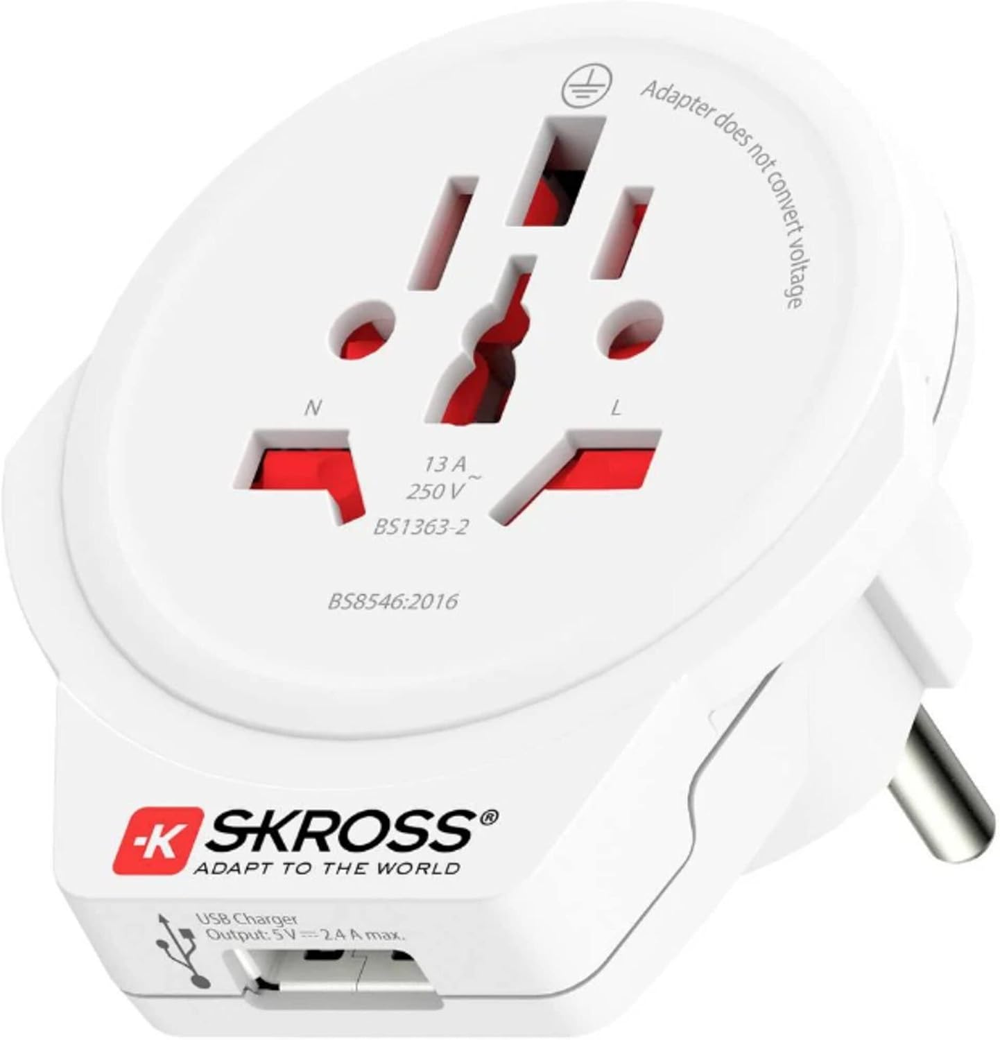 Ladegerät SKROSS World to Europe USB Single weiß