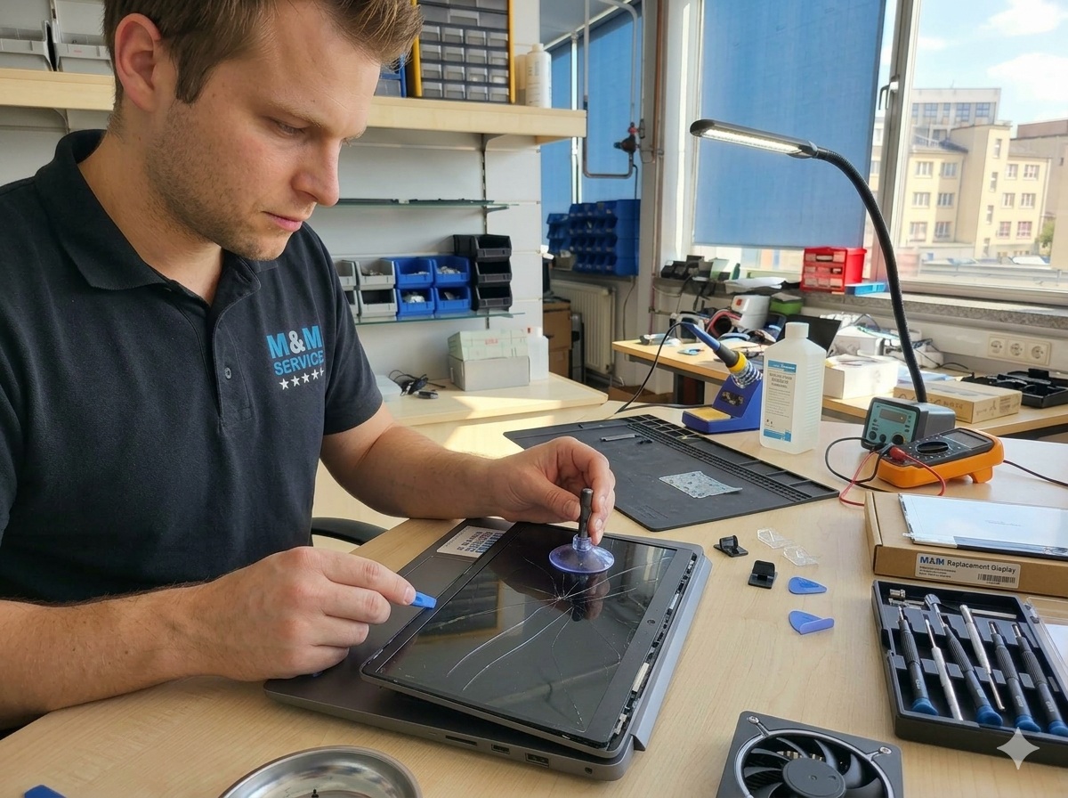 Notebook Display defekt – Reparatur in Dresden (gesprungenen Display und Austausch)