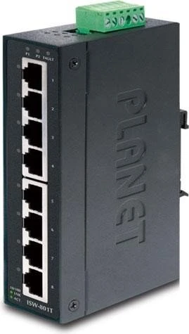 Switch LAN 8Port PLANET ISW-801T Industrial Railmount