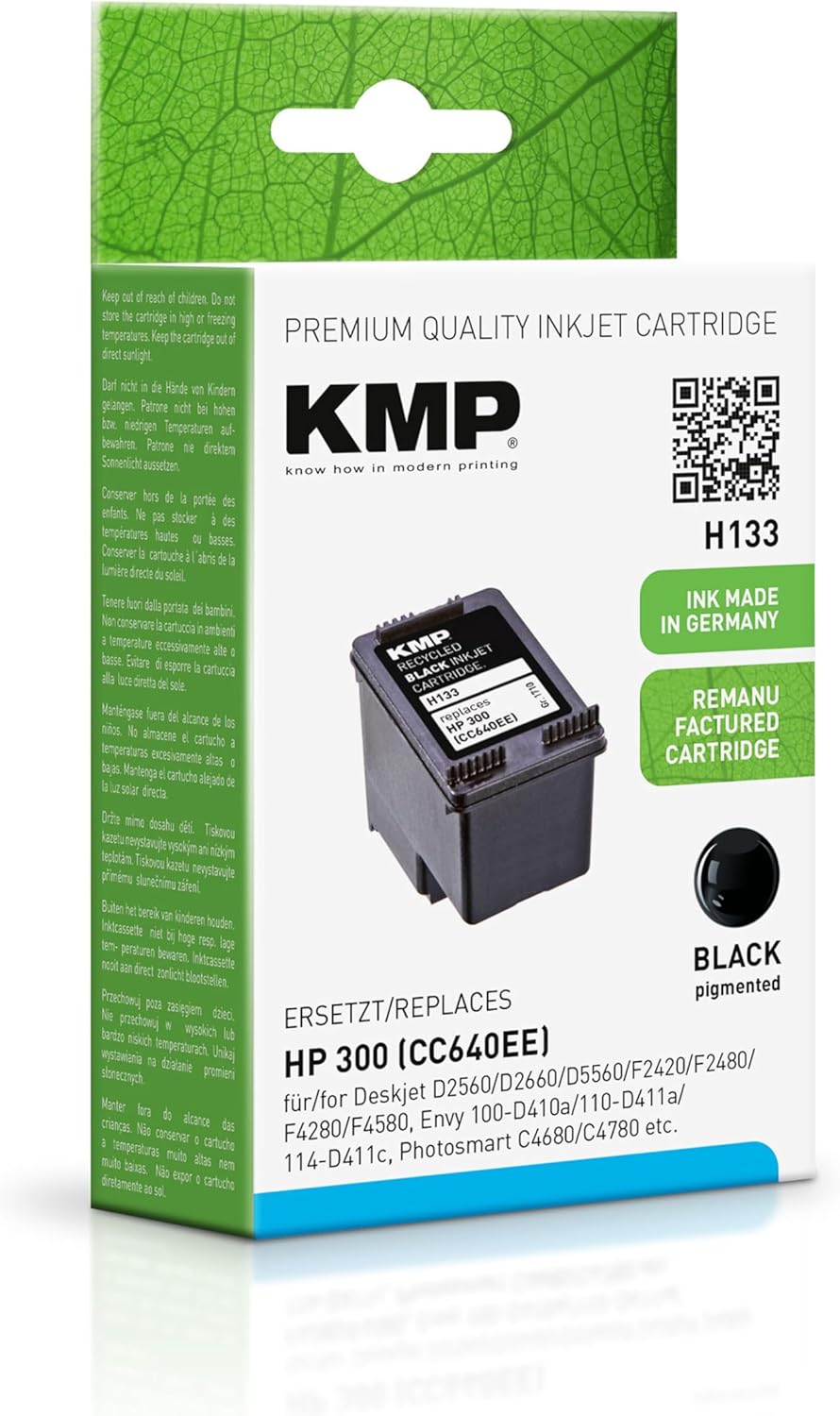 Tinte KMP/HP H133/300 Schwarz kompatibel